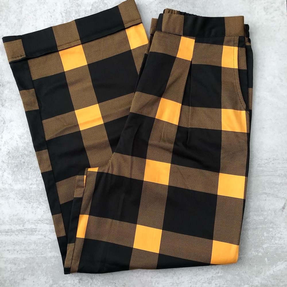 Anthro Porridge Cilla Plaid Wide Leg Pants NEW